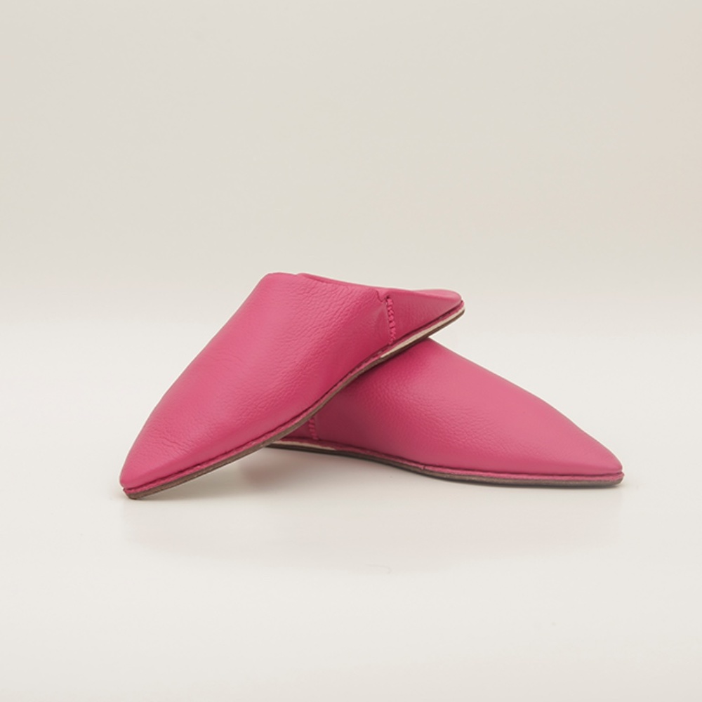 Moroccan Leather Slippers pink